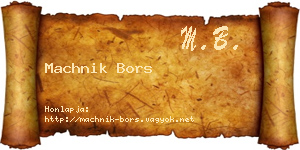Machnik Bors névjegykártya